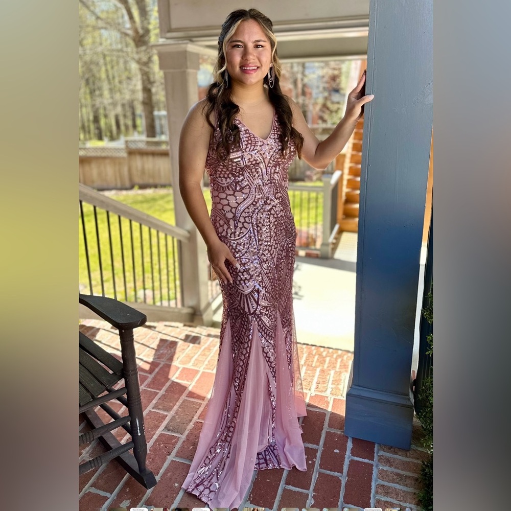 Elegant Blush Sequin Dress size 8